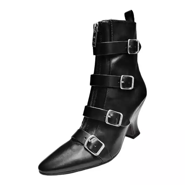 MARC JACOBS THE St. Marks Victorian Ankle Boots Black Leather Zipper EU 38 7.5-8