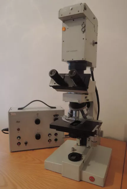 Microscope LEITZ WETZLAR GERMANY ORTHOLUX II 6.3x, 16x, 25x, 40x, 100x