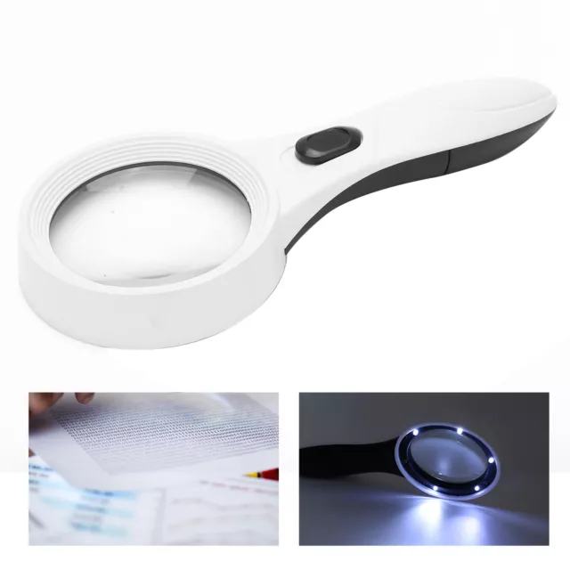 TH‑600559H 4X75mm Magnifying Glass W/ 6LED Light Magnifier For Currency Detec✈