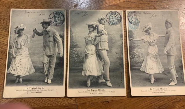 Rare.3 Cpa.danse.le Trans-Atlantic.nouvelle Danse Américaine.1905.