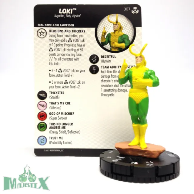 Heroclix Avengers War of the Realms set Loki #007 Common figure w/card!