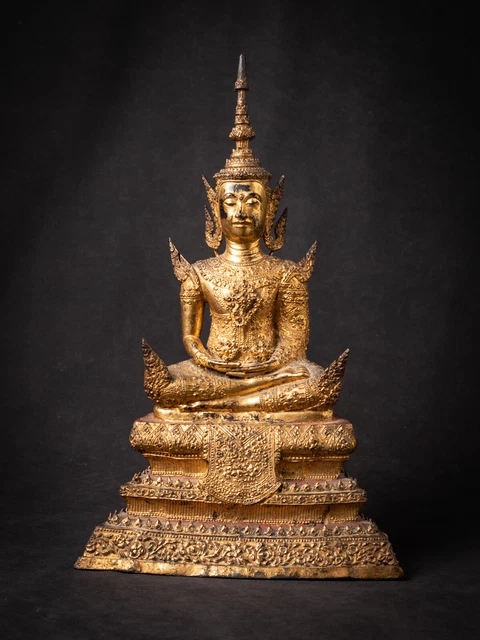 Very beautiful antique bronze Thai Rattanakosin Buddha statue from Thailand