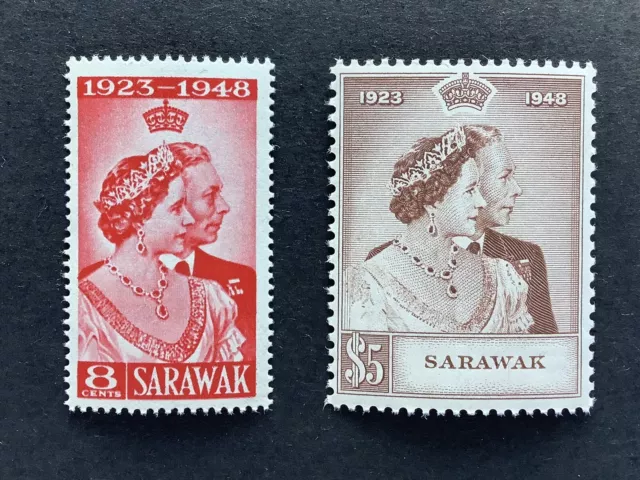 Sarawak 1948 Royal Silver Wedding SG 165-166 MNH CV £48