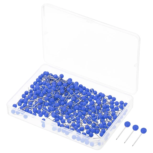 Spingi Perni,300pz Plastica Rotondo Testa Pollice Acciaio Punto,Scuro Blu