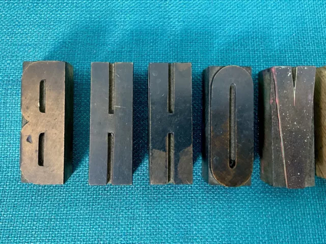 Vintage Wooden Letterpress Type: Capitals Gothic Sans Condensed 15-Line 2 1/2” 2