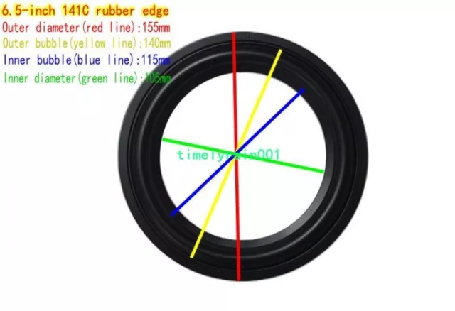 1 pièce 6/6,5 pouces haut-parleur en caoutchouc bord haut-parleur surround maison réparation audio pièce à faire soi-même 2