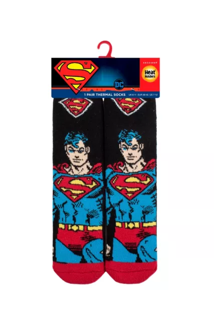 HEAT HOLDERS Lite Licensed DC Character Socks-Superman-Mens 6/11 2