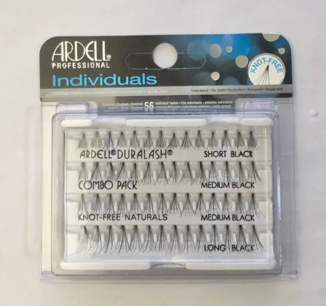 2 x Ardell Individual Kit False Eyelashes -Knot Free Naturals - Combo Pack-Black