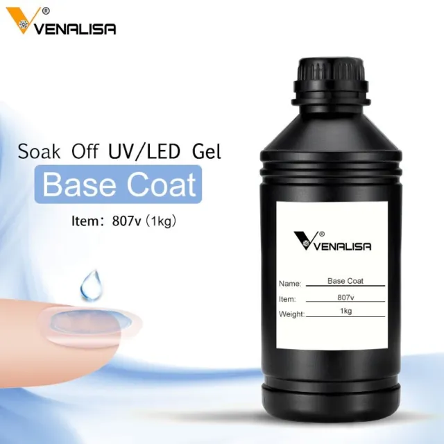 Nail Saloon Supply Bulk 1kg Venalisa Soak Off UV LED Gel Art Base Coat 1000ml
