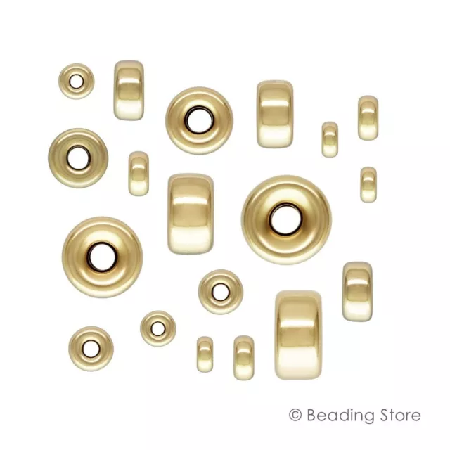 14ct Yellow Gold Filled Rondelle Donut Shiny Beads Bead 3mm 4mm 5mm 6mm 7mm 8mm