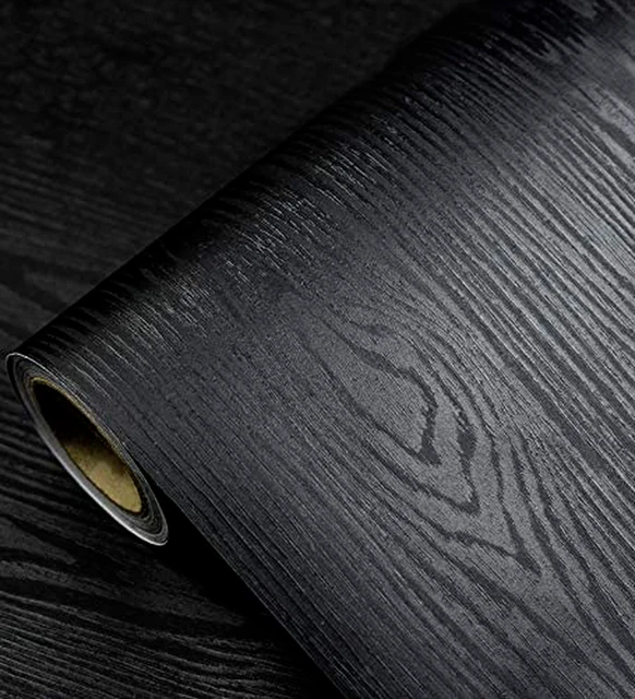 BLACK WOOD GRAIN Contact Paper Peel Stick Self Adhesive Wallpaper Vinyl