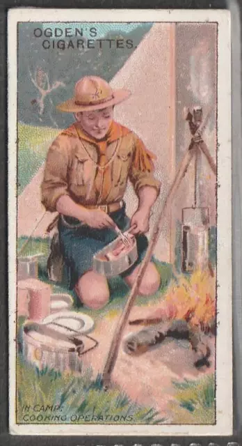 Ogden's, Boy Scouts, 1911, 1st Series, Green Backs, No 14, In Camp: Cooking...