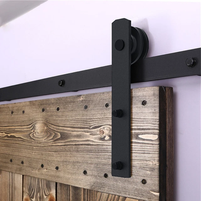 4ft-20ft Steel Sliding Barn Door Hardware Closet Track Kit for Single Wood Door