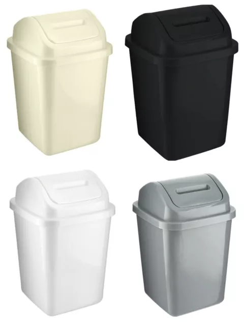 5L Plastic Swing Top Bin Waste Rubbish Dust Trash Can Paper Home Kitchen Office