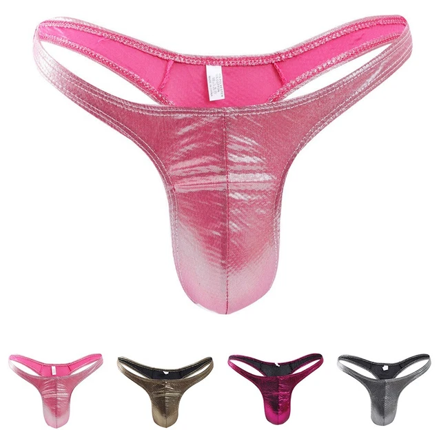 SOUS-VÊTEMENTS STRING HOMME en faux cuir string slips poche gonflée ...