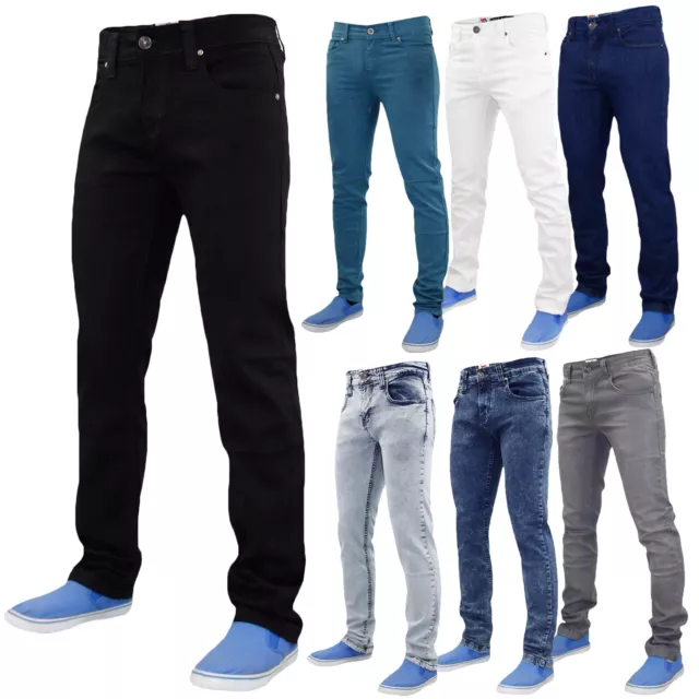 Mens Slim Fit Jeans Stretch Denim Western Stretchable Straight Leg Trouser Pants