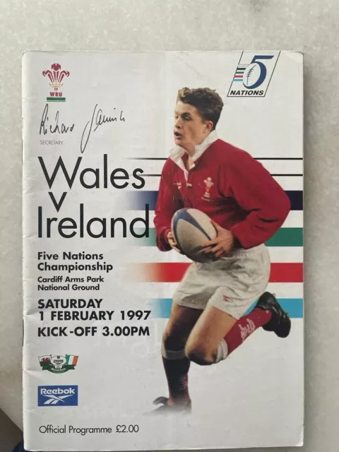 Wales V Ireland Rugby Union Programme 1997