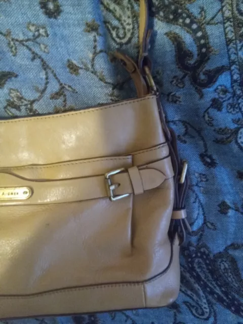 Vintage Etienne Aigner Handbag In Unusual Taupe Leather In Superb Condition 3