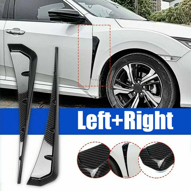 2Pcs Carbon Fiber Side Door Wing Fender Air Vent Cover Trim Left&Right Universal