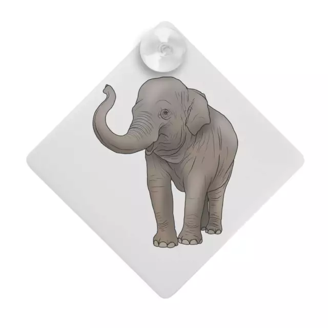 'Waving Asian Elephant' Saugnapf Auto Fensterschild (CG00023538)