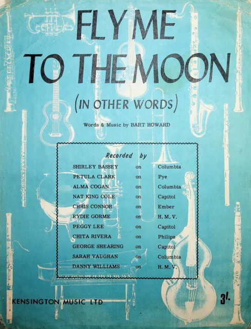 Fly me to the Moon (In other words) Bart Howard vintage sheet music 1954