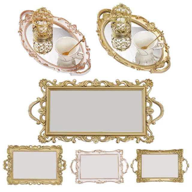 Decorative Mirrored Tray Tealight Candle Holder Plate Vanity Jewellery Display
