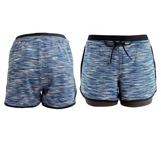 Pantaloncini sportivi donna doppio strato palestra allenamento yoga corsa pantaloni corti fitness