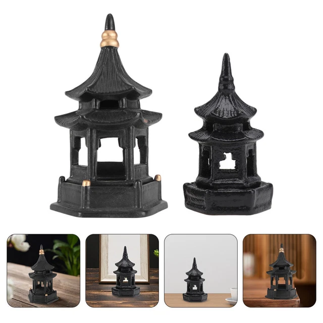 2 stücke Keramik Pavillon Statue Decor Bonsai Dekorative Pavillons Desktop
