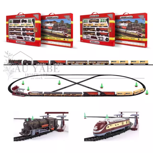 Electric Classic/Modern Toy Train Set Rail Track Carriages Kids Vehicle AU STOCK