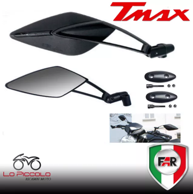 Coppia Specchietti Retrovisori Da Manubrio Far Viper 8 Yamaha Tmax 500 2001/2007