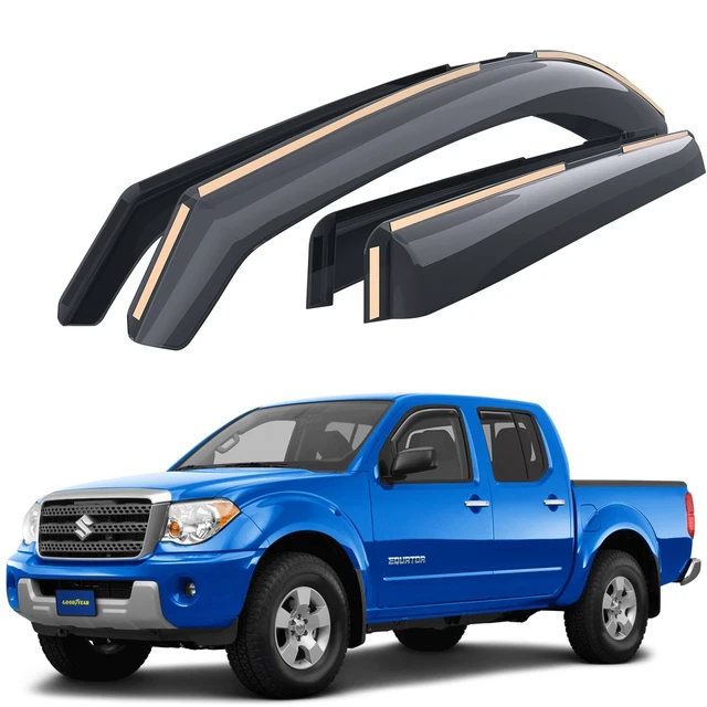 Sun Rain Visors Wind Rain Guards for 2009-2013 Suzuki Equator Crew Cab