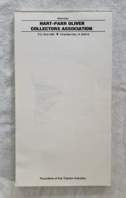 VINTAGE Oliver Hart-Parr Tractor Collector's Association Notepad Collectible