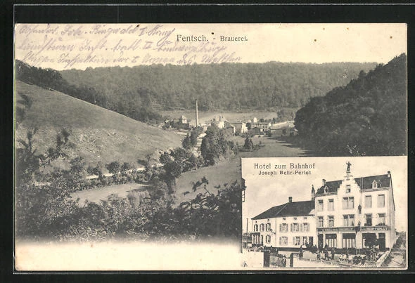 CPA Fentsch, vue de Brauerei, Hotel zum La Gare
