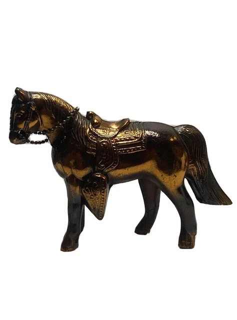 Vintage Copper metal Horse Figure Country Fair Carnival Animal Toy Decor Pony