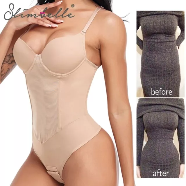 WOMEN'S BODYSUIT BUILT-IN bra Shapewear Tummy Control Full Body