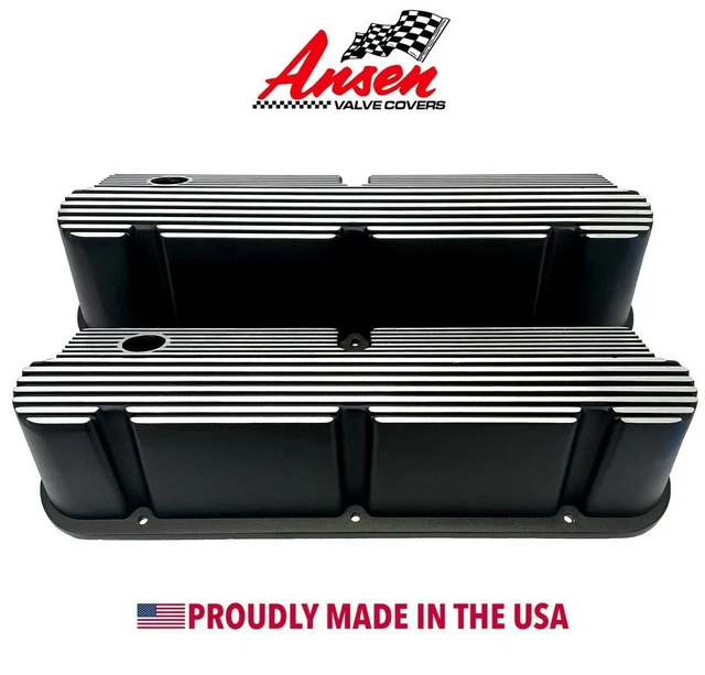 FORD RACING SMALL Block Pentroof All Finned Valve Covers Black