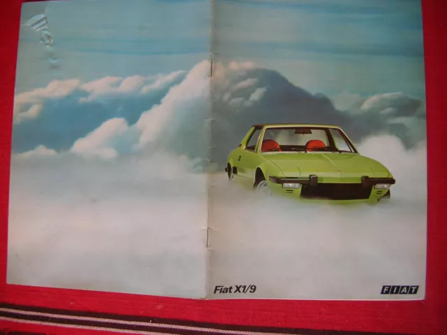 1972 Brochure FIAT X1/9 : catalogue de 24 pages