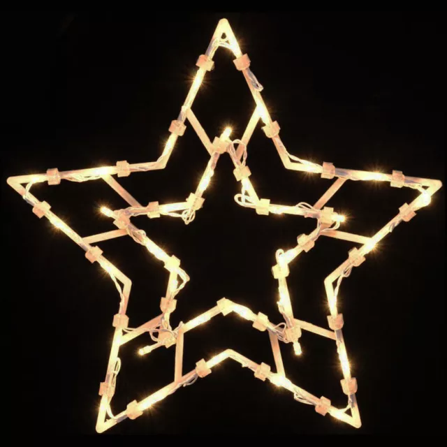 LED Fenster-Silhouette XXL Stern 50 Lichter Timer Batterie Fensterbild Weihnacht