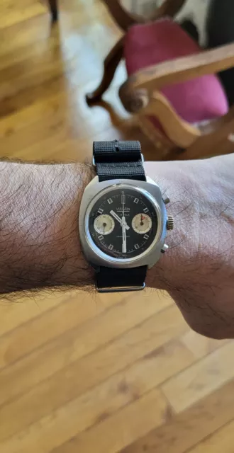 Vulcain Chronographe Valjoux 23 Panda Inversé. Révisée et garantie 6 mois.