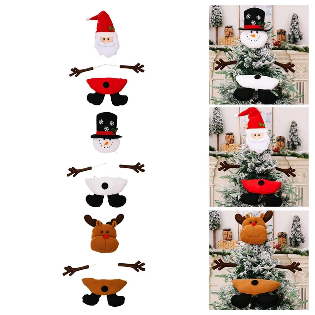 Weihnachtsdekoration Puppe Baumspitze alter Schneemann Elch Ornamente Klaus hängen C3W3