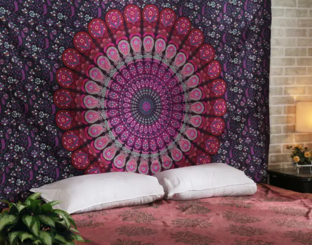 Indian Cotton Mandala Wall Hanging Tapestry Hippie Gypsy Bohemian Twin Size Arts