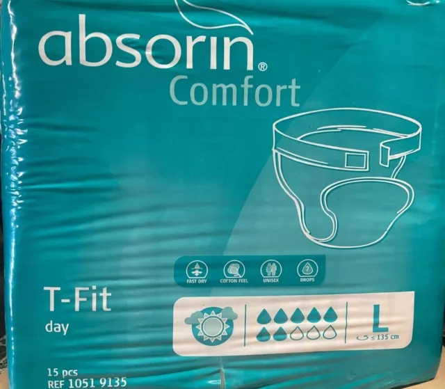 Lot de 4 paquets de 15 couches Absorin comfort T-Fit L        G