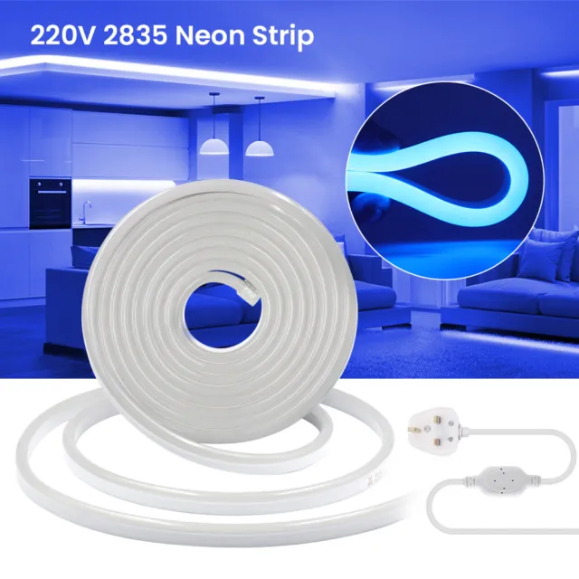 220V Neon LED Strip Flex Rope Light Waterproof Flexible Family Outdoor Lighting