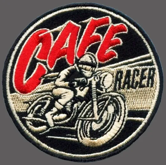 Cafe Racer Oval 3 Inch Embroidered Biker Patch