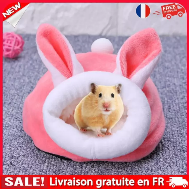 Pet Sleeping House Warm Hamster Puppy Kitten Bed Soft Nest Kennel (Pink)