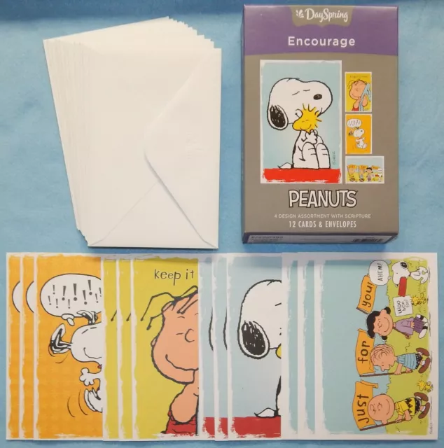 Box of 12 Encourage Cards Featuring the Peanuts {DaySpring} 74870 - New
