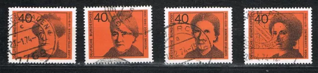 Bund 791 - 794, Bedeutende deutsche Frauen "Frauenrechtlerinnen", Rundstempel