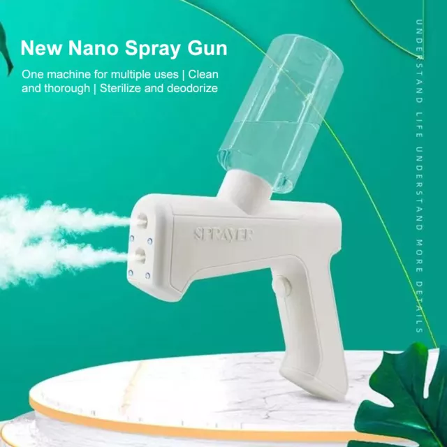 Pistola pulverizadora eléctrica luz azul nano atomizante desinfección desinfectante nebulizador nuevo