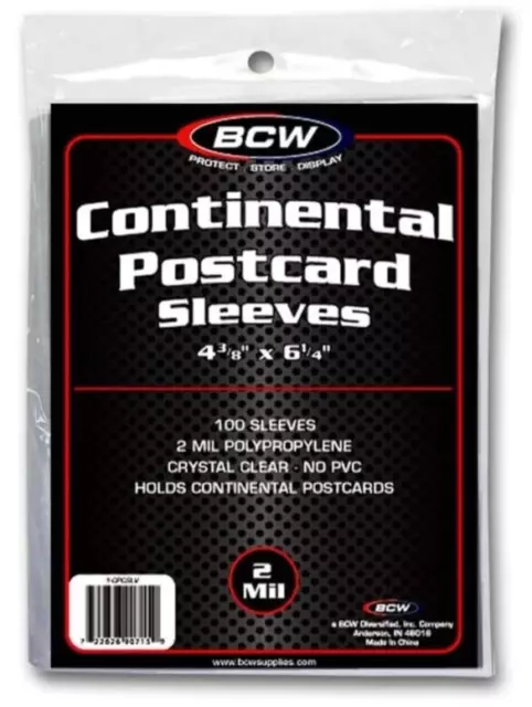 1000 BCW Archival Soft Postcard Poly Sleeves - Acid Free