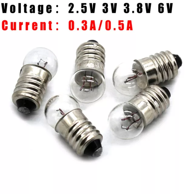 Small Screw Base Lamp Bulbs 11mm Diameter 2.5/3/3.8/6V Mini Light Bulb 0.3A 0.5A